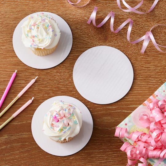White Mini Round Cake Boards by Celebrate It®